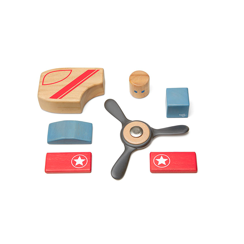 Looper <br>Magnetic Wooden Blocks <br>Stunt Team, 7 pieces