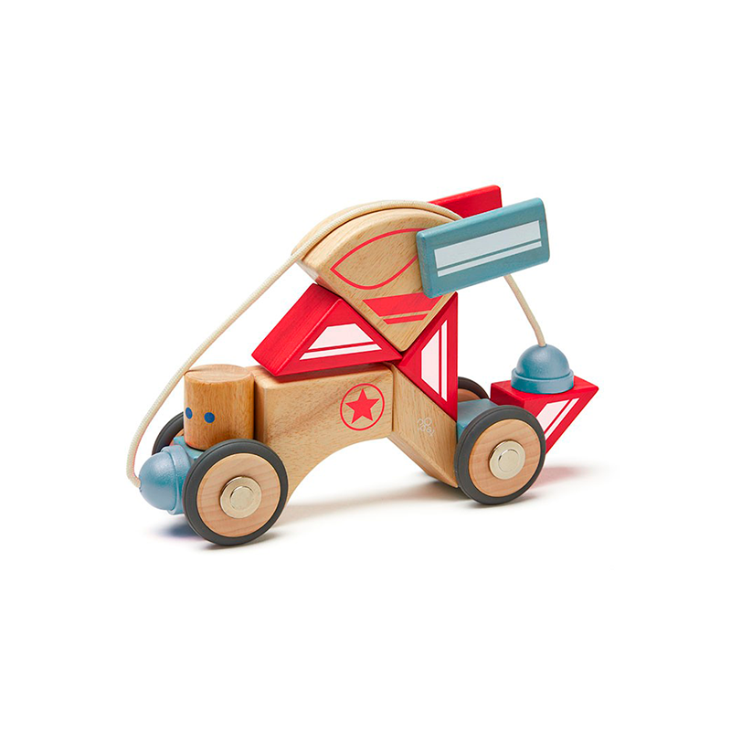 Skyhook <br>Magnetic Wooden Blocks <br>Stunt Team, 17 pieces