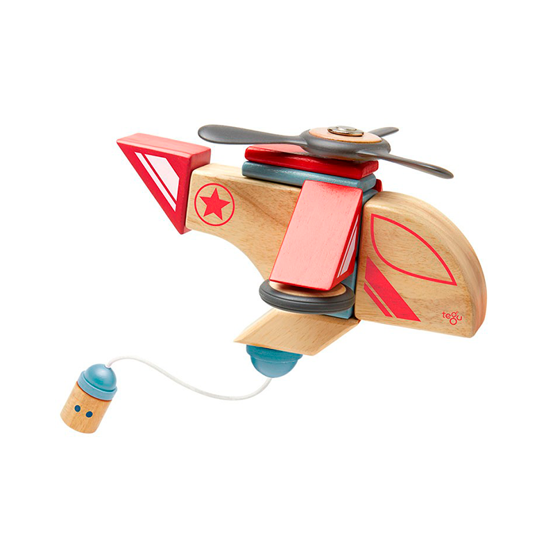 Skyhook <br>Magnetic Wooden Blocks <br>Stunt Team, 17 pieces