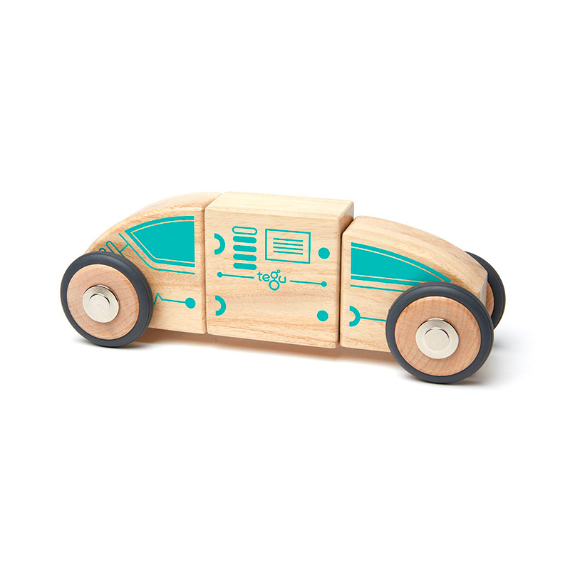 Circuit Racer <br>Magnetic Wooden Blocks <br>Future Collection, 12 pieces