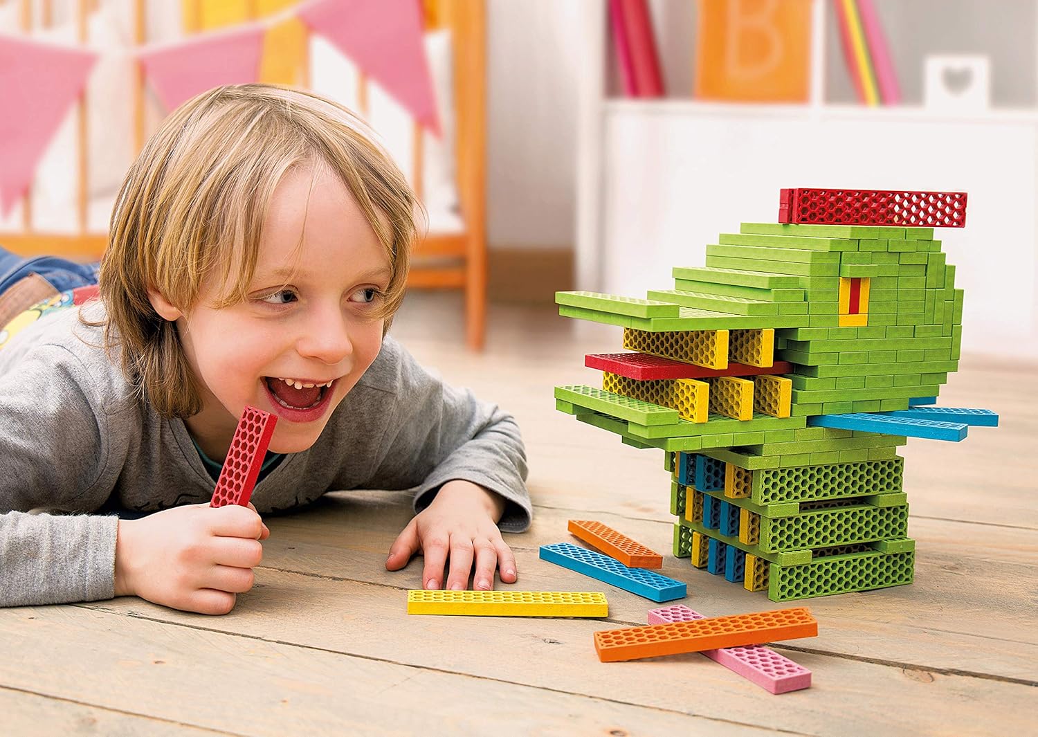 Children building with Perfect Blocks in a classroom
