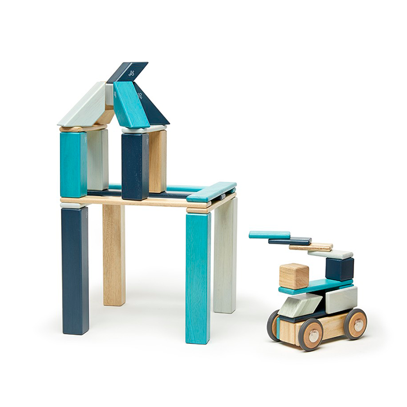 42 Piece Set Magnetic Wooden Blocks Tegu Classics