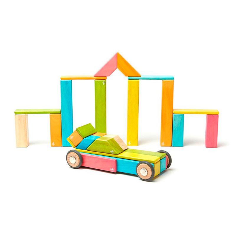 42 Piece Set Magnetic Wooden Blocks Tegu Classics