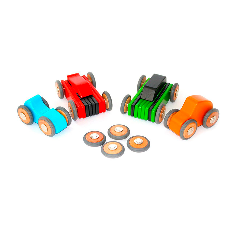 Magnetic Wooden Wheels <br>Magnetic Wooden Blocks <br>4 pieces