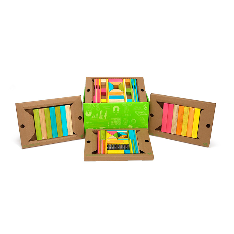 90-Piece Classroom Kit Magnetic Wooden Blocks Bulk Pack