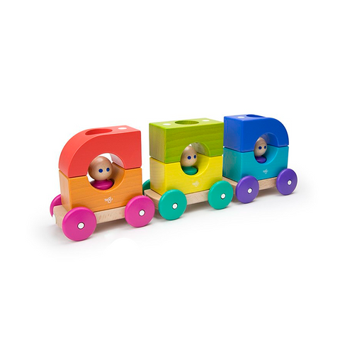 Magnetic Shape Train Tegu Baby and Toddler 9 pieces at Tegu Toys