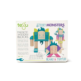 Beans & Tumtum <br>Magnetic Wooden Blocks <br>Sticky Monsters, 30 pieces
